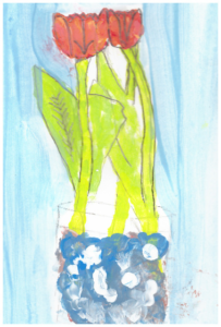 Primary School Student Art Work: Painting of Flowers