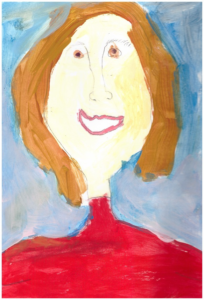 Primary School Student Art Work: Portrait Painting